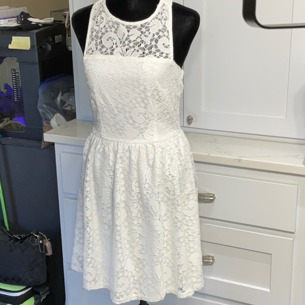 White Delicate Knit Xtraordinary Sleeveless Dress